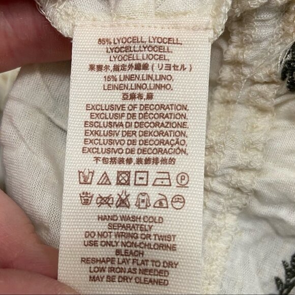 Nwt Free People‎ Full Bloom Ruffle Top Ecru Linen Size Small Crop Bohemian Boho - Picture 5 of 6